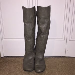 Grey Over the Knee Boots